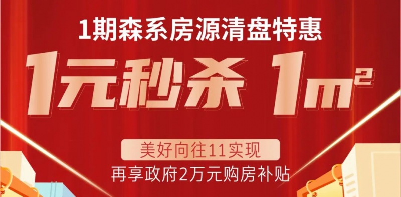 東方瑞景：1元秒殺1㎡！雙十一(yī / yì ／yí)钜惠購房節不(bù)容錯過，速搶~